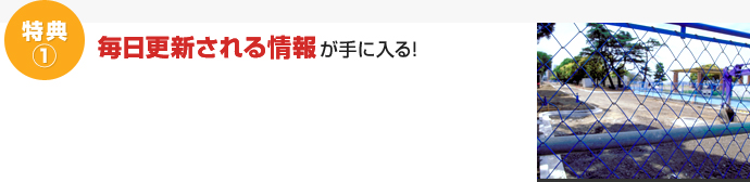 特典①　毎日更新される情報が手に入る!